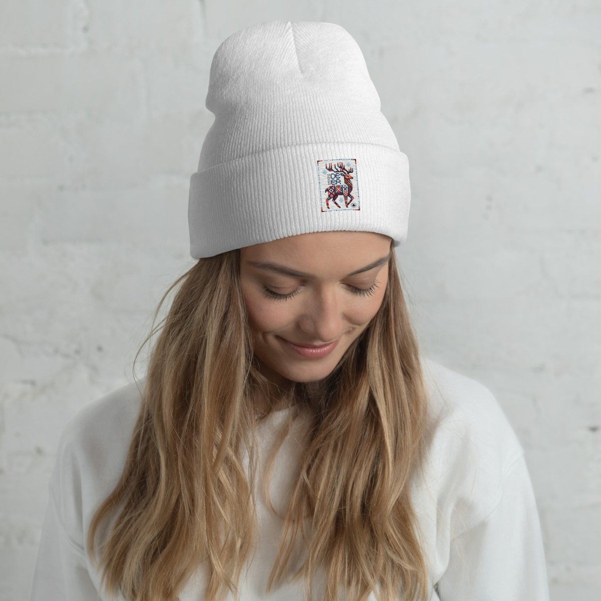 Deer Logo Unisex Cuffed Beanie Hat - Chinchilla Choons